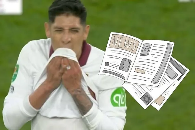 Edson Álvarez es criticado por la prensa inglesa por expulsión vs Liverpool: «No encaja con Guido; le falta disciplina»